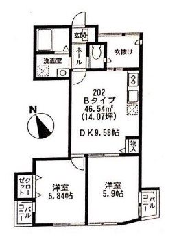 プリンス蒔田ツー 間取り図