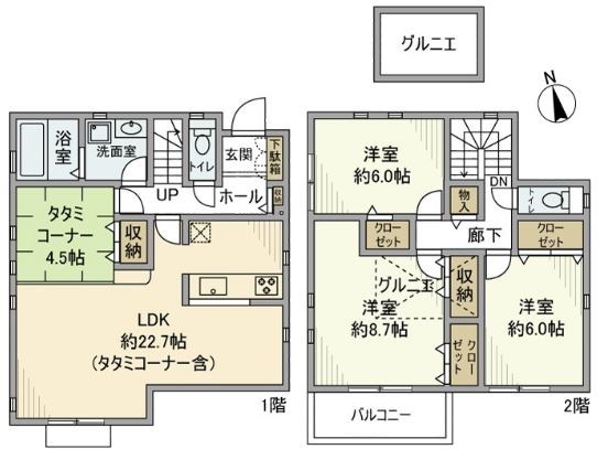 富士塚戸建 間取り図