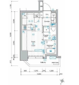 シーネクス横濱阪東橋  間取り図