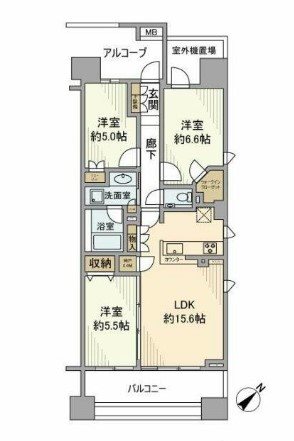 プラウド横濱天王町 間取り図