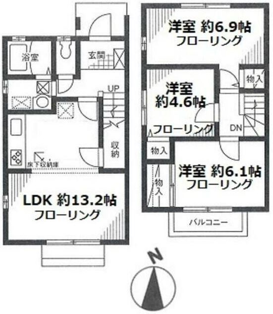 グリーンヒルズA棟 間取り図