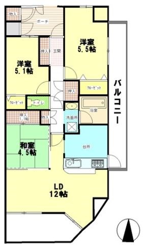 ヴィルヌーブ東戸塚プレジール 間取り図