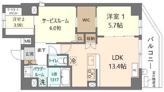 ケークラシオン 間取り図