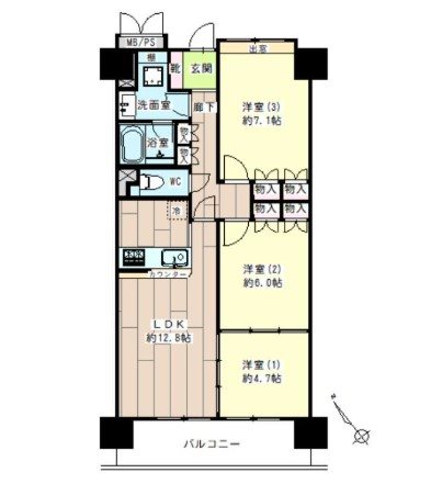 サンリバーオオモリ  間取り図