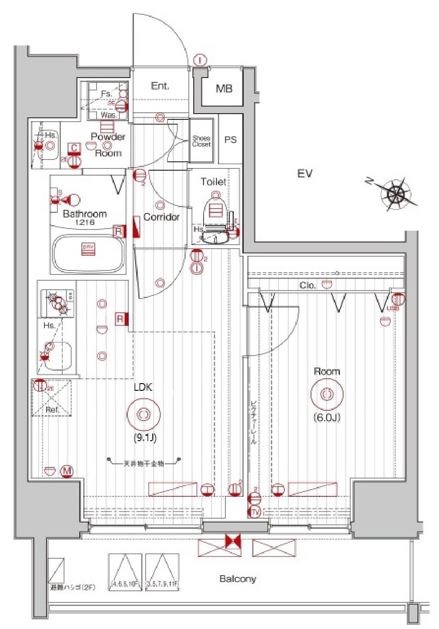 メイクスダブルアート横浜関内 間取り図