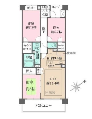 リーデンススクエア横浜鶴見  間取り図