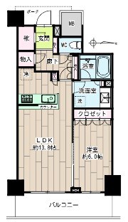 ブリリアタワーカワサキ 間取り図