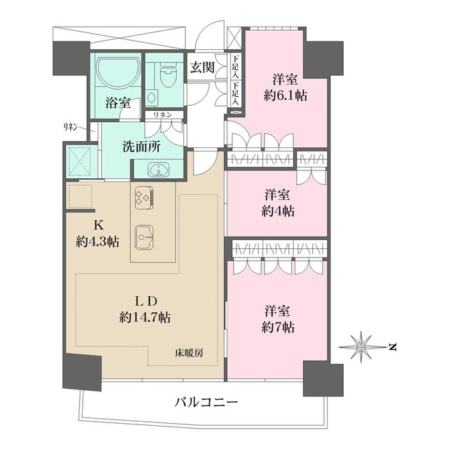 エムエムタワーズフォレシスL棟 間取り図