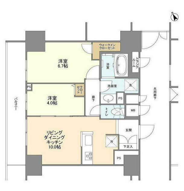 ブレス蔵前    1301号室 間取り