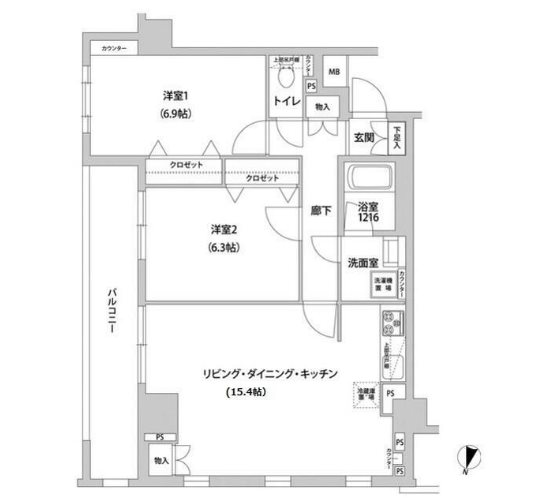 ドミール青柳    803号室 間取り