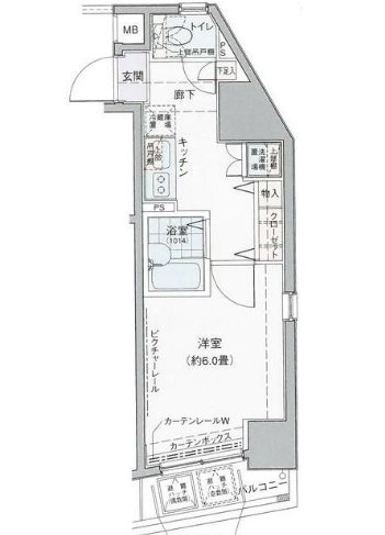 ドルチェ文京千駄木  201号室 間取り