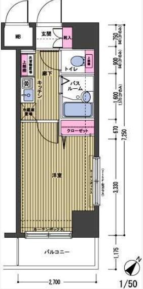 トーシンフェニックス日本橋三越前    404号室 間取り