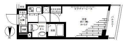 ガラステーション四谷三丁目  9号室 間取り