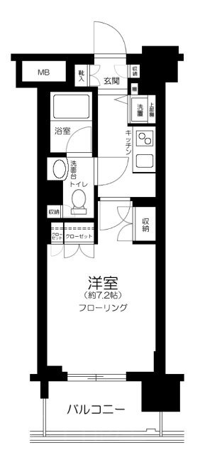 アクサスウィル四谷三丁目ステーション      202号室 間取り