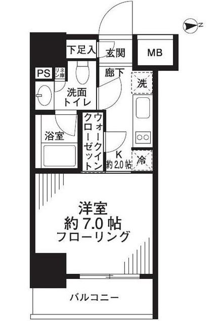 パークリュクス秋葉原モノイースト  202号室 間取り