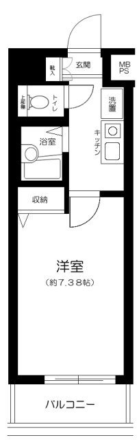 ヴェルト日本橋Ⅲ   1102号室 間取り