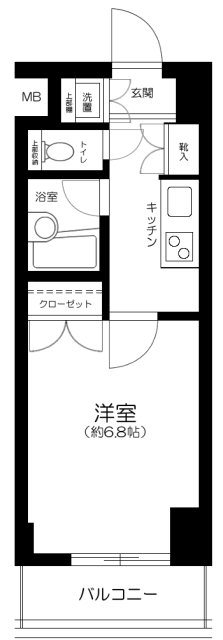 プレール東神田    603号室 間取り