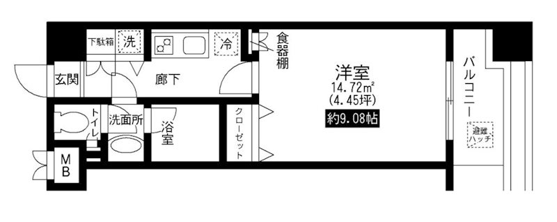 レジディア上野池之端   204号室 間取り