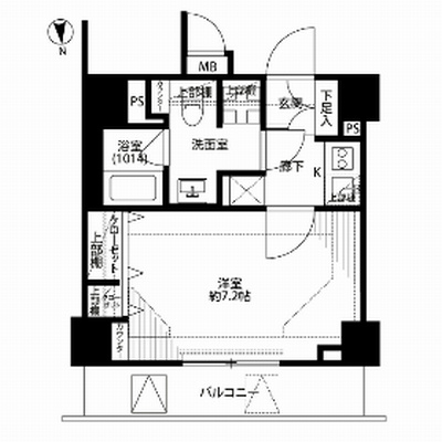 プレール・ドゥーク新御徒町  702号室 間取り