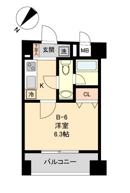 コモド水天宮レジデンス      707号室 間取り