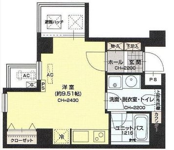 グランシャス浅草橋ルリオン  間取り