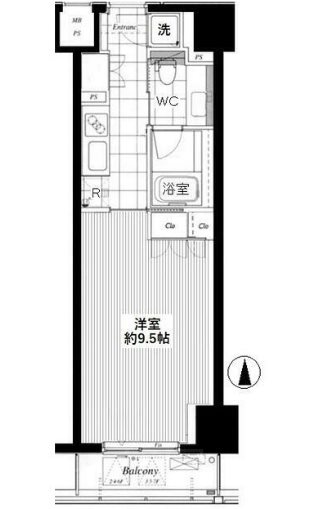 コンパートメント東京中央  511号室 間取り