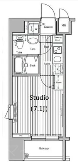 ガラステーション岩本町ノース  3号室 間取り