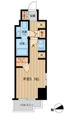 ファインアドレス新御徒町      804号室 間取り