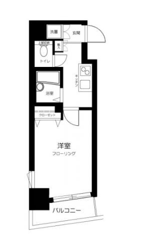 パークウェル千駄木駅前   901号室 間取り