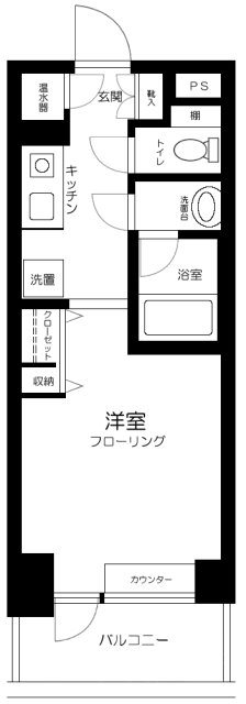 メゾン・ド・ヴィレ日本橋中洲      1206号室 間取り