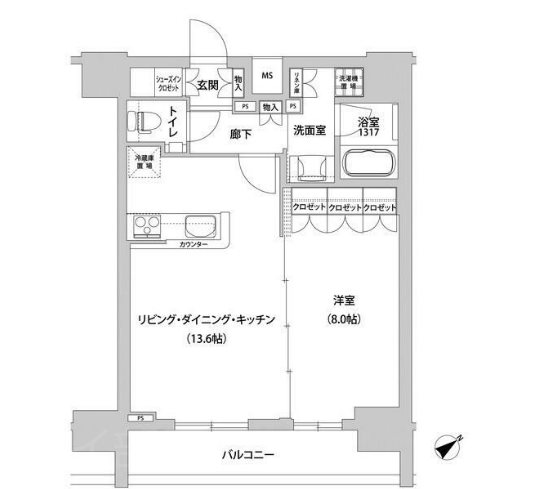 メトロステージ上野   1104号室 間取り