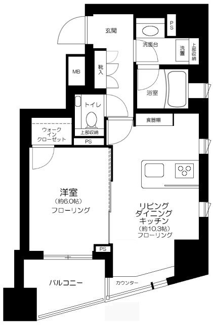 パークハウス本郷三丁目アーバンス    1302号室 間取り