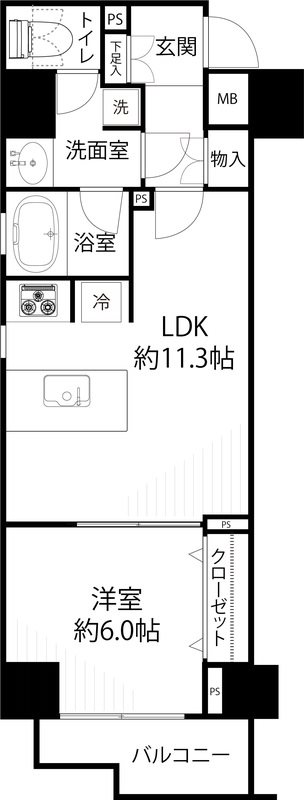 パピネ蔵前鳥越  401号室 間取り