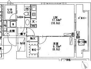 パークハビオ京橋   1007号室 間取り