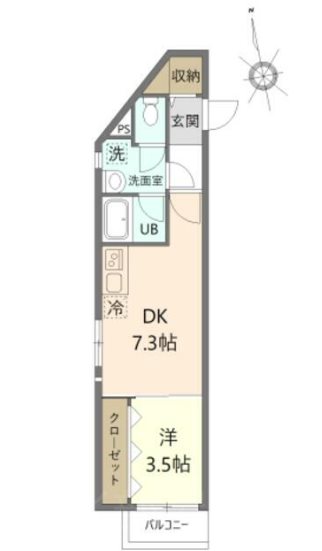 アイステージ千駄木  401号室 間取り