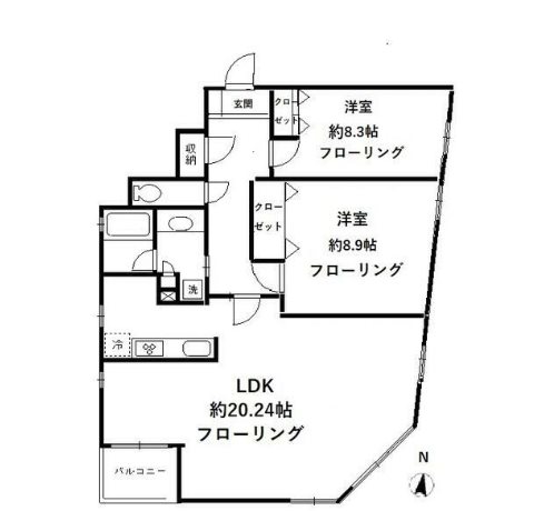 ベラージュおとわ  301号室 間取り