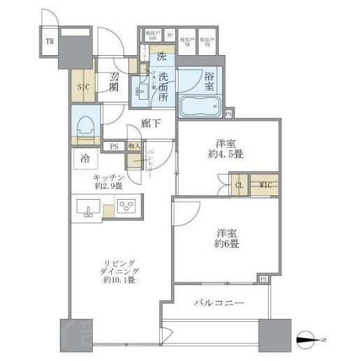 ブリリアタワー上野池之端     309号室 間取り