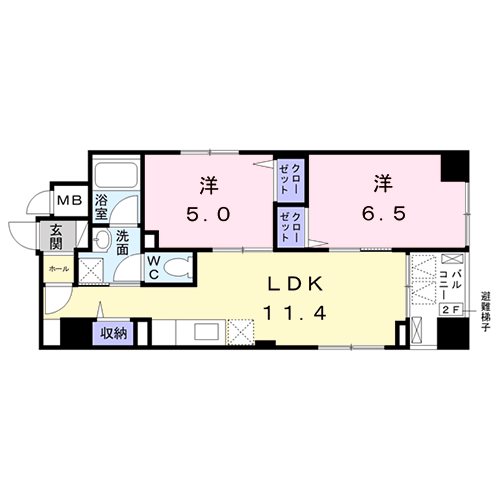 パラシオン千代田  502号室 間取り