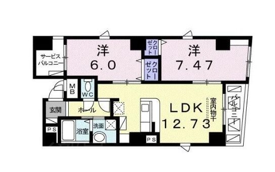 リバーサイドおがさはら  601号室 間取り