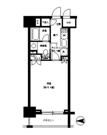 パークキューブ神田      403号室 間取り