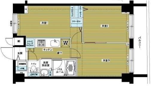 トーシンフェニックス日本橋兜町弐番館  708号室 間取り