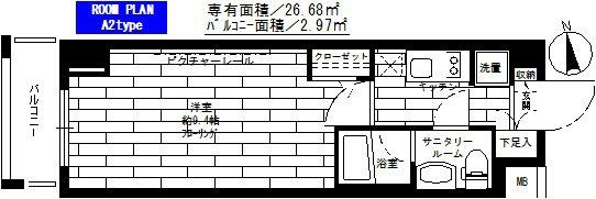 ステージファースト新御徒町    4号室 間取り