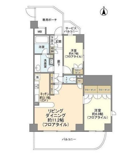 クオリア後楽園   401号室 間取り