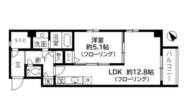 ファインクレスト入谷   604号室 間取り