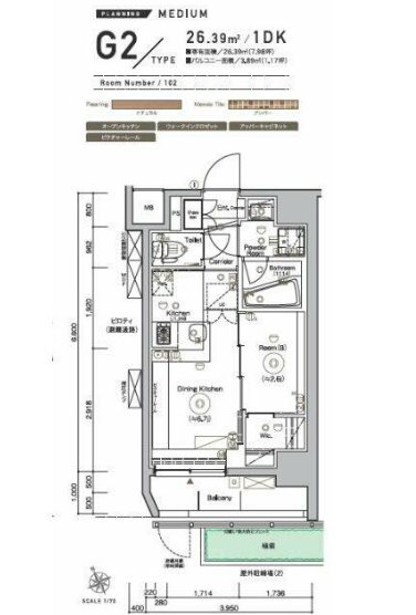 シーフォルム上野アジールコート     102号室 間取り