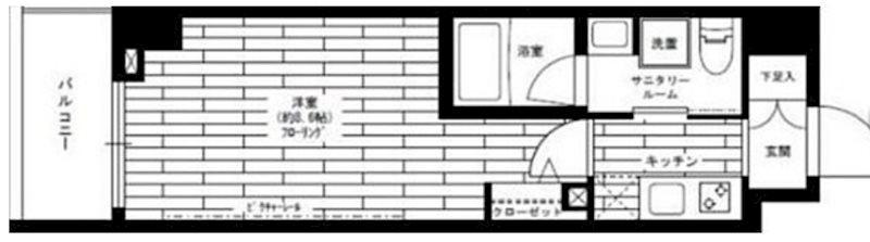 ステージグランデ元浅草     1103号室 間取り