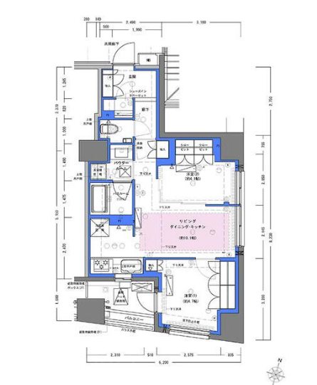 ディームス大手町ノース  305号室 間取り