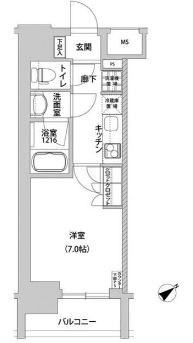 メトロステージ上野      404号室 間取り