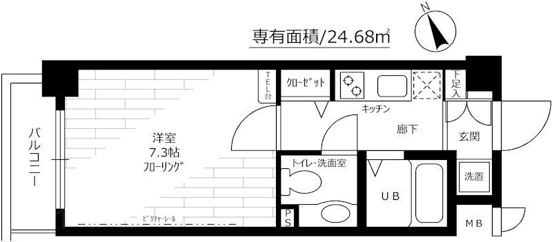 ステージグランデ市谷薬王寺   110号室 間取り