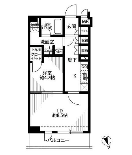 プレールドゥーク御徒町  1003号室 間取り